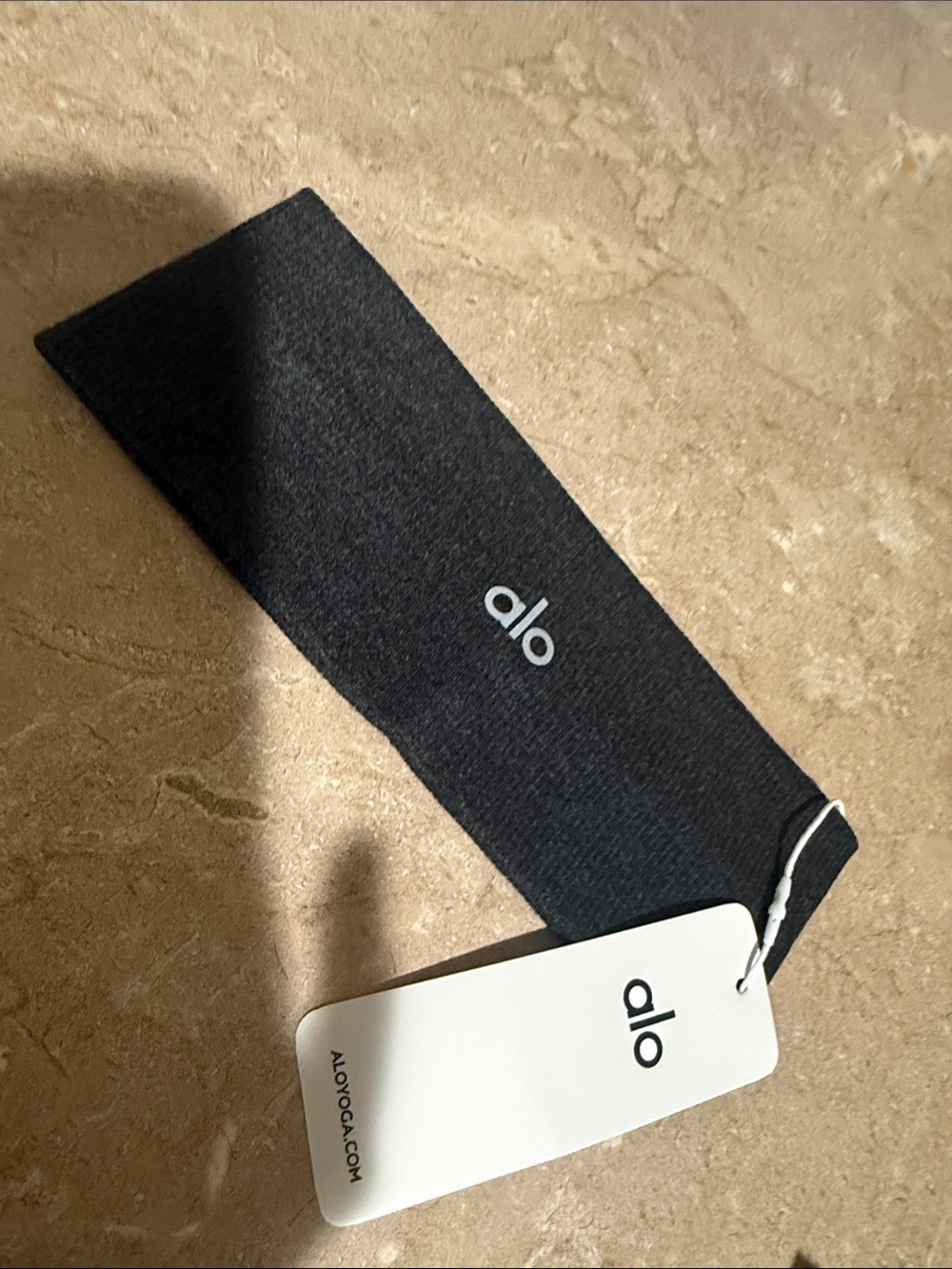 ALO Yoga dark gray Logo Stretch Headband